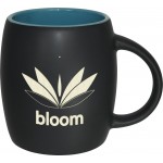 Logo Printed Barrel Two-Tone Matte Mug: Turquoise (14 Oz.)