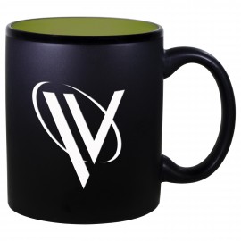 C Handle Two-Tone Matte Mug: Rye Green (11 Oz.) with Logo
