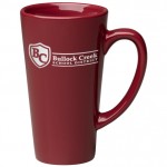 16 oz. Burgundy Funnel Tall Latte Mug with Logo