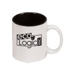 11 oz. Black In / White Out C Handle Mug with Logo