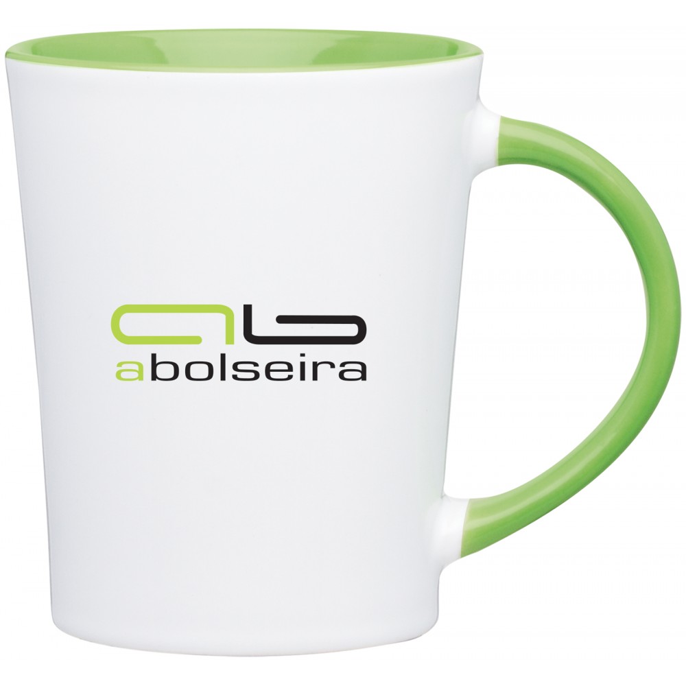 14oz Emma Mug (White & Lime) Custom Printed 14oz Emma Mug (White & Lime) Custom Printed
