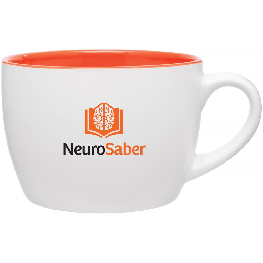 18oz Bolzano Mug (Matte White & Glossy Orange) Custom Imprinted 18oz Bolzano Mug (Matte White & Glossy Orange) Custom Imprinted