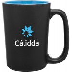 12 oz Rocca (Matte Black/Glossy Sky Blue) with Logo