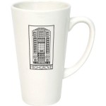 16 Oz. White Ceramic Caf Mug with Logo