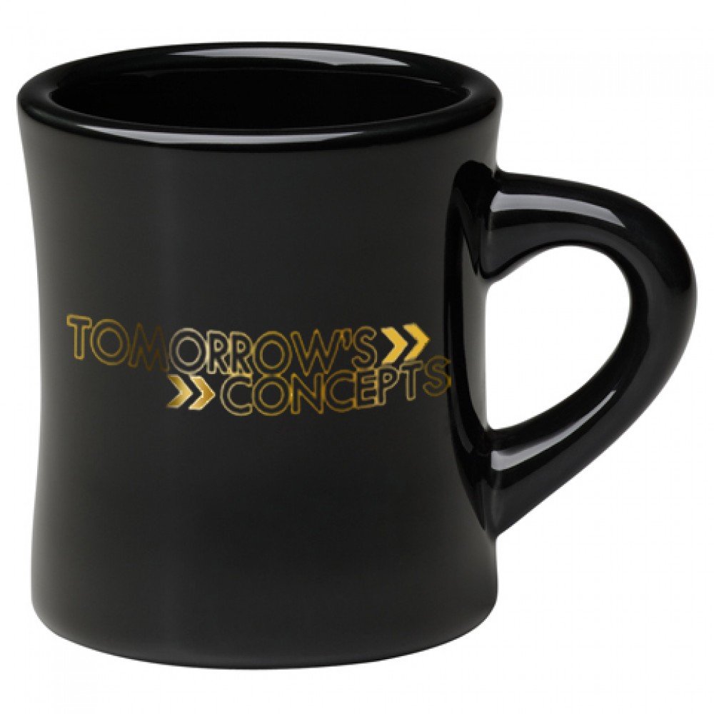 10 oz. Black Military / Diner Mug with Logo