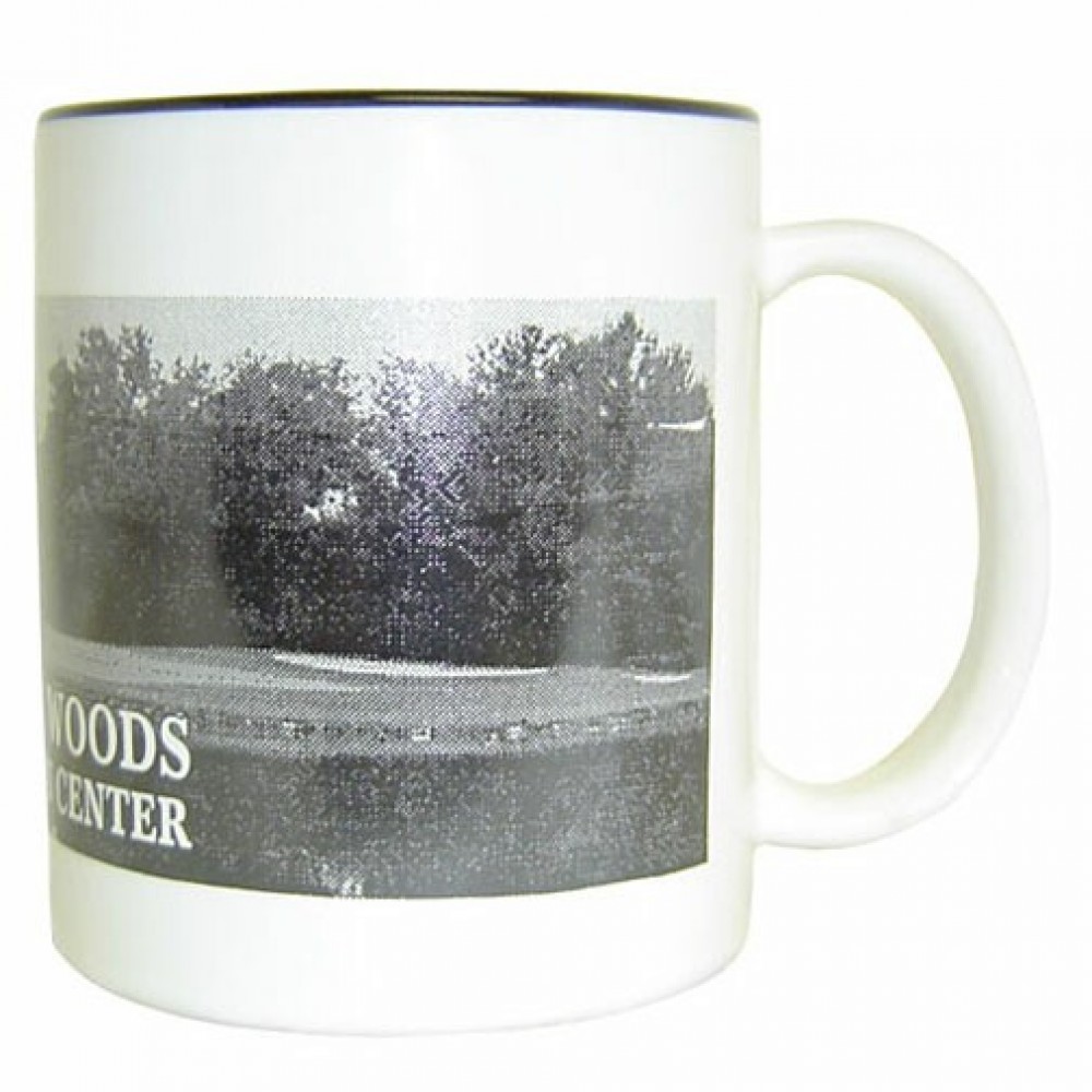 11 oz. Black In / White Out C Handle Mug with Logo