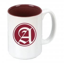 Custom 15 oz. Burgundy In / White Out Two Tone El Grande Mug