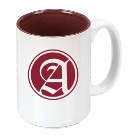 15 oz. Burgundy In / White Out Two Tone El Grande Mug with Logo