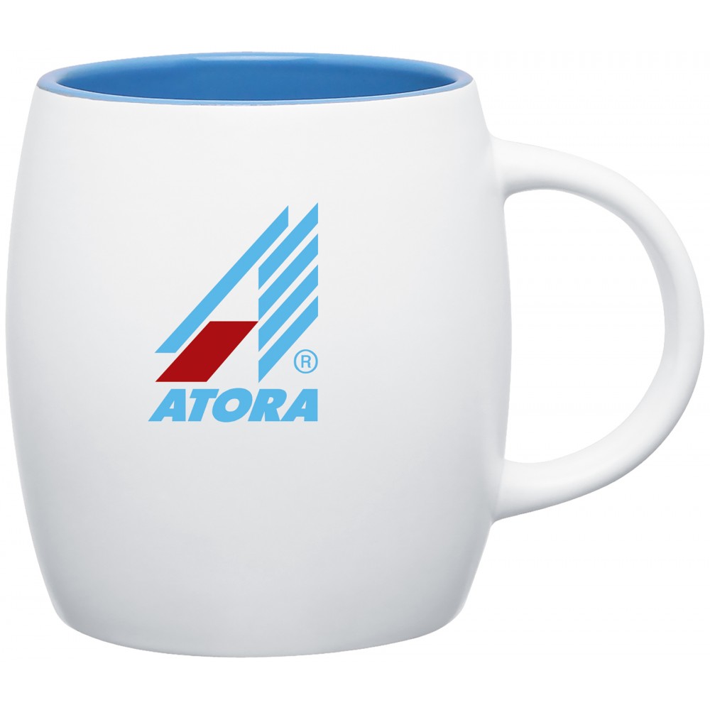 14oz Joe Mug (Matte White & Sky Blue) Custom Printed 14oz Joe Mug (Matte White & Sky Blue) Custom Printed