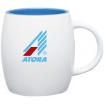 14oz Joe Mug (Matte White & Sky Blue) Custom Printed