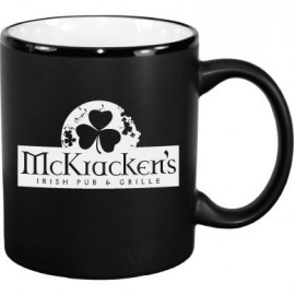 Customized 11 oz. White In / Matte Black Out Hilo C Handle Mug