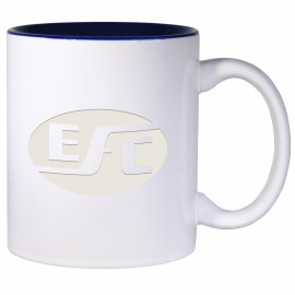 Logo Branded Blue & White Two-Tone Mug (12 Oz.)  Logo Branded Blue & White Two-Tone Mug (12 Oz.)