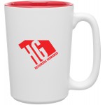 Logo Printed 12oz Rocca Mug (Matte White & Glossy Red)