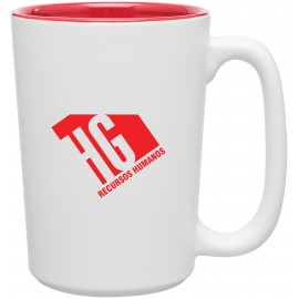 Logo Printed 12oz Rocca Mug (Matte White & Glossy Red)