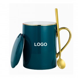 Logo Branded Top Quality Custom Ceramic Mug Ceramic With A Spoon