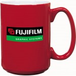 15 Oz. Contempo El Grande Red Ceramic Mug with Logo