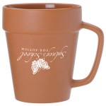 Logo Branded 14 Oz. Terra Cotta Flower Pot Mug