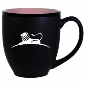Hilo Bistro Two-Tone Matte Mug: Pink (16 Oz.) with Logo