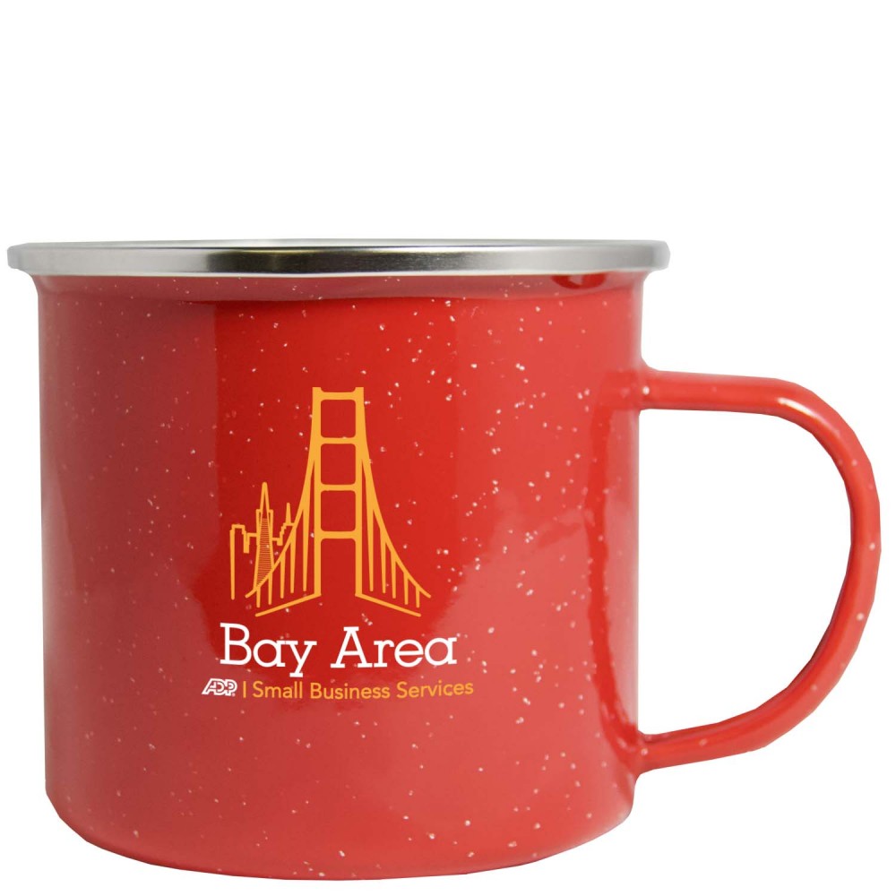 17 Oz. Camp Fire Stainless Steel Enamel Mug Custom Printed 17 Oz. Camp Fire Stainless Steel Enamel Mug Custom Printed