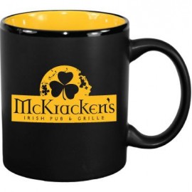 Customized 11 oz. Yellow In / Matte Black Out Hilo C Handle Mug  Customized 11 oz. Yellow In / Matte Black Out Hilo C Handle Mug