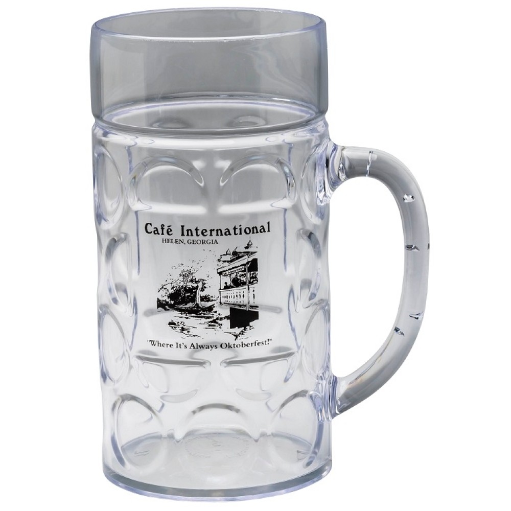 Customized 32 oz. Plastic Dimpled German Beer Stein