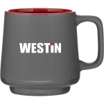 12 oz Windsor (Matte Gray & Glossy Red) with Logo