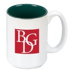 15 oz. Green In / White Out Two Tone El Grande Mug with Logo