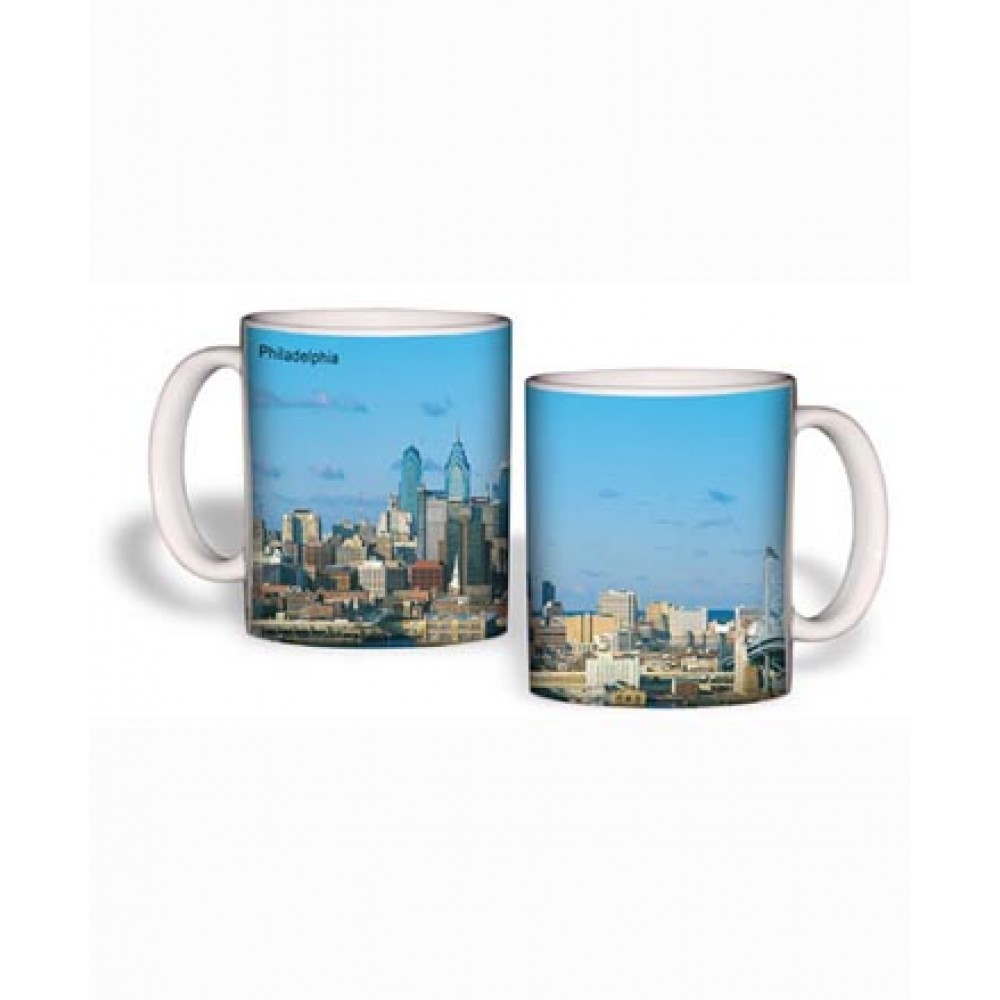 White Skyline Mug 11 Oz. with Logo