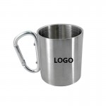 10 Oz. Carabiner Handle Stainless Steel Mug with Logo