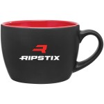 18oz Bolzano Mug (Matte Black & Glossy Red) Custom Imprinted