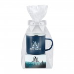 Promotional Promo Revolution - 16 Oz. Specked Camping Mug Gift Set w/3 Gourmet Chocolate Chunk Cookies