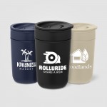 Danube - 12 oz. Ceramic Tumbler with Recycled Plastic Exterior & Lid - Silkscreen with Logo