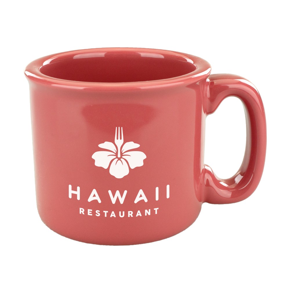 Personalized 15 oz. Solid Coral Campfire Mug