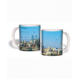 Promotional White Mug (15 Oz., Philadelphia Night Skyline Mug Sublimated)  Promotional White Mug (15 Oz., Philadelphia Night Skyline Mug Sublimated)