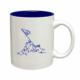11 oz. Cobalt Blue In / White Out C Handle Mug with Logo