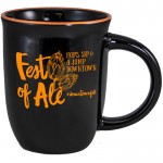 Custom Branded 14 Oz. Salem Black Ceramic Mug w/Color Trim