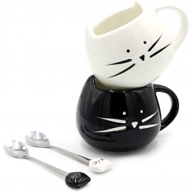 12oz Cute Ceramic Cat Coffee Mug with Logo