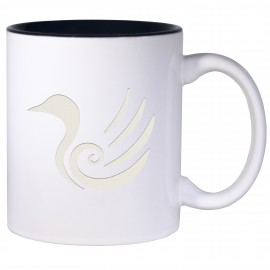Black & White Two-Tone Mug (12 Oz., Black Inside) with Logo  Black & White Two-Tone Mug (12 Oz., Black Inside) with Logo