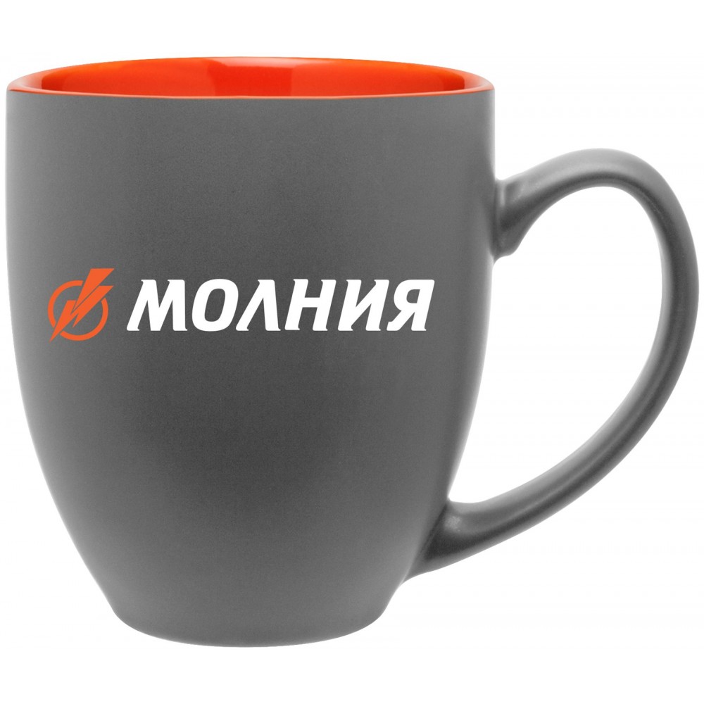 15oz Bistro Mug (Matte Gray & Glossy Orange) Custom Printed 15oz Bistro Mug (Matte Gray & Glossy Orange) Custom Printed