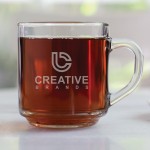 Custom Imprinted 10 Oz. Handy Coffee Glass Mug