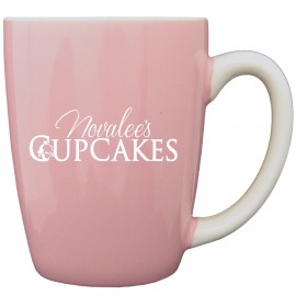 12.5 oz. White In, Lip, and Handle / Pink Out Canaveral Mug with Logo  12.5 oz. White In, Lip, and Handle / Pink Out Canaveral Mug with Logo