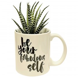 Succulent in Be Your Fabulous Self Mug with Logo
