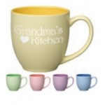 Custom 16 oz. Yellow In / Matte Yellow Out Pastel Two Tone Bistro Mug