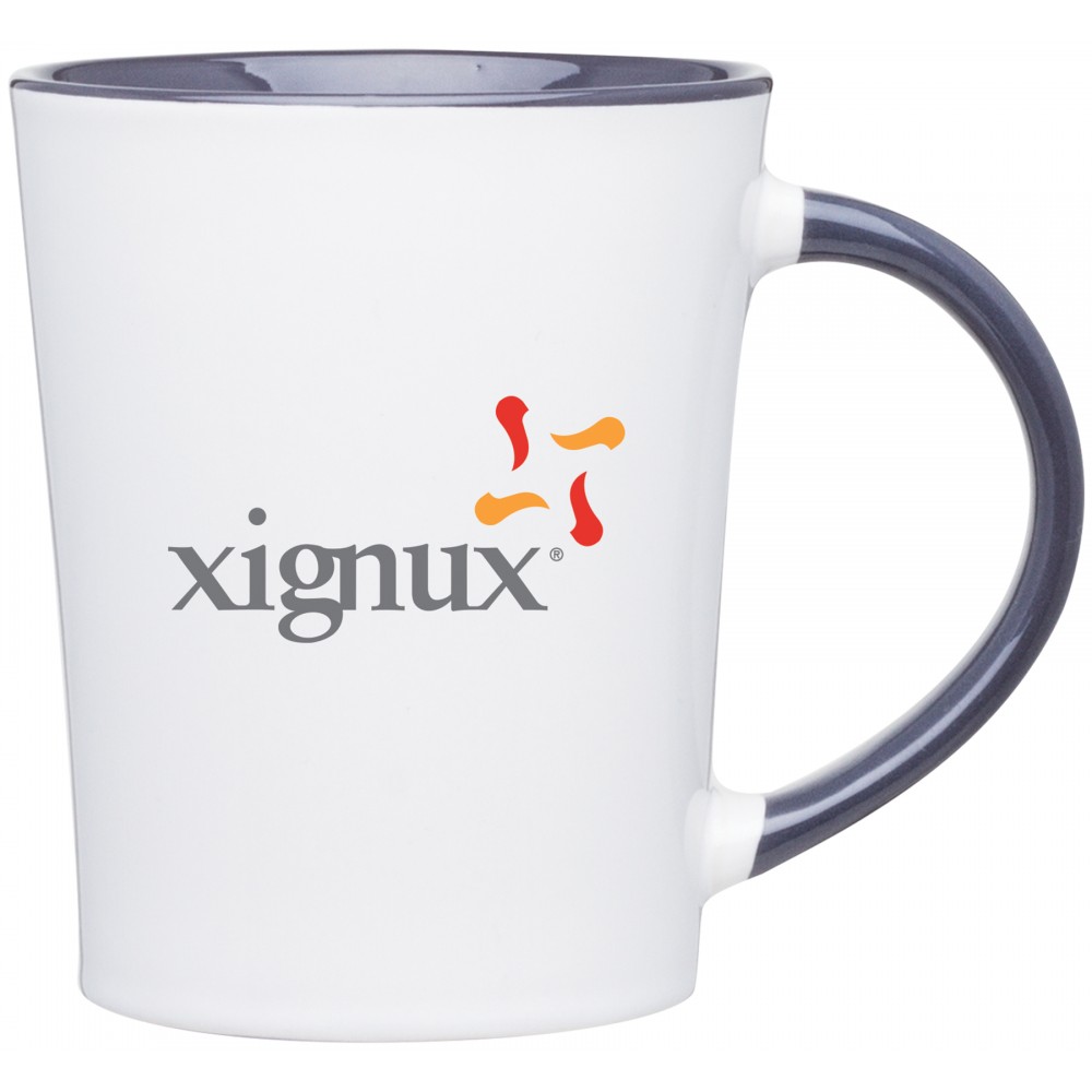 14oz Emma Mug (White & Storm Gray) Logo Printed 14oz Emma Mug (White & Storm Gray) Logo Printed