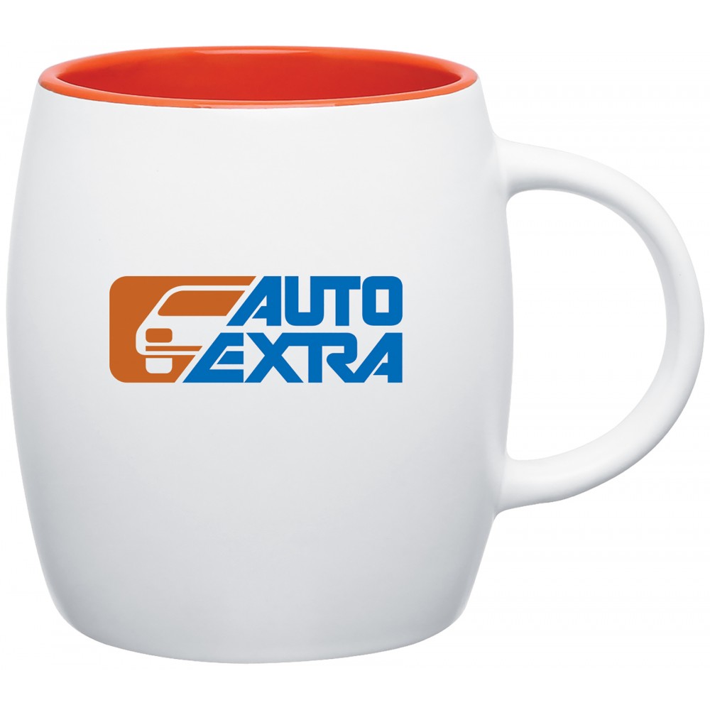 Custom Branded 14oz Joe Mug (Matte White & Orange) Custom Branded 14oz Joe Mug (Matte White & Orange)