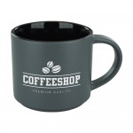 16 oz. Black In Satin Gray Out Norwich Mug with Logo