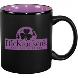 11 oz. Purple In / Matte Black Out Hilo C Handle Mug with Logo  11 oz. Purple In / Matte Black Out Hilo C Handle Mug with Logo