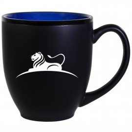 Customized Hilo Bistro Two-Tone Matte Mug: Blue (16 Oz.)