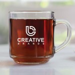 Custom Imprinted 10 Oz. Handy Coffee Glass Mug