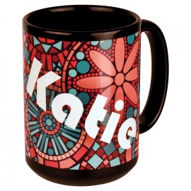 Personalized 15 oz Black Ceramic Mug
